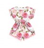 Customized Red Rose Stripe Printed Children's Summer Jumpsuit Little Girl Baby Clothes Cute Girls Clothing