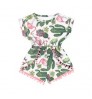 Customized Red Rose Stripe Printed Children's Summer Jumpsuit Little Girl Baby Clothes Cute Girls Clothing