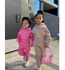 Unisex Children Custom Thick Kids Fall Girl Clothing Autumn Stacked long Sleeves Girl Boutique Clothing Sets Hoodie