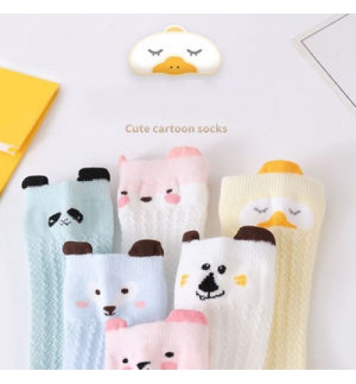 Anti-mosquito Cartoon Summer Thin Children's Socks Cute Mesh Baby Calf Socks Thin Baby Knee Socks
