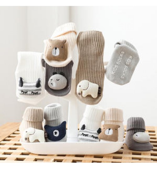 3D Cartoon Animal Anti-Slip Baby Socks for Kids Infant Socks Knitted Sock for 1-3 Years Old Children