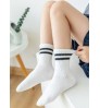 Classical Fashion Black White Grey Plain Stripes Children Socks Custom Crew Cotton Unisex Sport Socks for Kids Wholesale