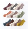 boutique boys girls children kids socks 5 colors per pack candy colorful colors plain cotton crew kids slouch socks