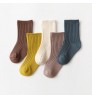 boutique boys girls children kids socks 5 colors per pack candy colorful colors plain cotton crew kids slouch socks