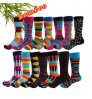 Custom High Quality Very Soft Antibacter Bamboo socks Classic Pattern Long Tube Happy Men Novelty Casual business Crew Men Socks