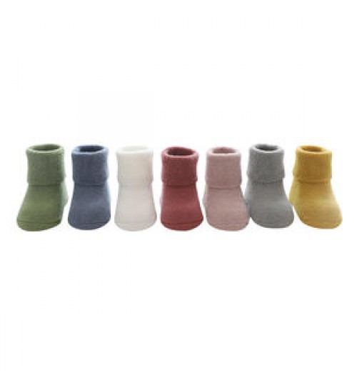 Cute solid color comfortable cotton toddler sock infant custom knitted baby socks