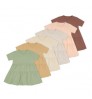 Custom design solid color short sleeve tiered bamboo summer baby girl dresses
