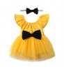 Newborn Baby Clothes Black Tutu Dress Birthday Party Short Sleeve Baby Girl Cotton Dresses