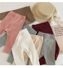 Cotton Solid Wholesale Girls Boys Striped Toddler Pants baby ribbed leggings