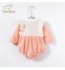 JamBear 100% Organic Cotton Infant Clothes Comfortable Long Sleeve Baby Dresses Clothes Newborn Baby Knotted Gown Baby Skirts