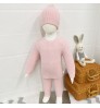 Wholesale custom boutique baby clothes 3 piece set baby sweaters boy chunky crochet knit designs soft winter