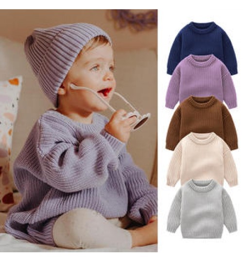 Autumn Baby Girls Boys Sweaters Coat Kids Knitting Pullovers Tops Baby Boys Girls Clothing Geometric Long Sleeve Sweaters