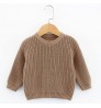 2022Hot Sale 100% Cotton Custom Chunky Knit Oversized Brown Knitted Newborn Baby Jumper Sweater Kids Pullover Baby Sweaters