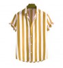 Men's Shirt Shirts Shirts New Cotton Casual Men's Striped Shirt Breathable Loose Lapel Short Sleeve Men's Business Shirts