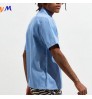 OEM custom high quality short sleeve fashionable short-sleeved pocket casual turn-down collar men's zip up mens work shirts