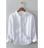 Wholesale bulk eco friendly natural men's plus size hemp linen button down shirts eco 100% long sleeve men casual for men