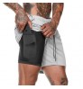 Wholesale Gym wear Cross shorts Mens fitness Workout short Sports Running Shorts with inner compression shorts for men