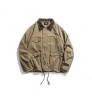 2022 Hot Sale Leisure Multi Pocket Button Tooling Top Solid Color Jeans Jacket Long Sleeve Casual Men Coat