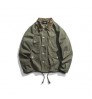 2022 Hot Sale Leisure Multi Pocket Button Tooling Top Solid Color Jeans Jacket Long Sleeve Casual Men Coat