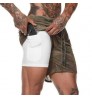 Dropshipping Men's 2 in 1 Running Shorts Breathable Lightweight Gym Training Quick Dry Athletic Shorts with Towel Loop