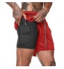Dropshipping Men's 2 in 1 Running Shorts Breathable Lightweight Gym Training Quick Dry Athletic Shorts with Towel Loop