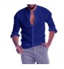 2022 Amazon Hot Style Autumn Casual Shirts For Men V-neck Men Long Sleeve Shirt Linen Cardigan Stand-collar Button Up Shirts Men