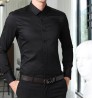 OEM/ODM Men's Shirts Long Sleeves Stand Collar 100% Cotton Solid Color White Dress Shirts for Men
