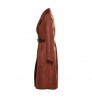 Highest quality handcrafted in Italy real fur reversible double-breasted shearling coat with leather belt for women