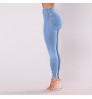 Women Jeans Wholesale Custom Women Elastic Stretch Jeans High Waist Solid Color Trousers Women Pencil Pants Skinny Jeans Denim Pants