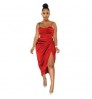 2022 Hot Style Lady Sexy Sleeveless Spaghetti Strap Dresses Women Elegant High Split Bodycon Evening Party Night Club Dress