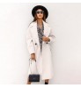 Fall And Winter Woman's Coats Ladies Jackets double cotton solid turn down collar long coats for women