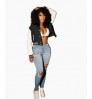 2022 fall High Quality Women Crop Letterman Jackets winter Long Sleeves Coats leather bomber custom varsity baseball jacket