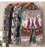 V638 Hot Selling High Waist Casual Plus Size Printed Womens Wide Harem Pants