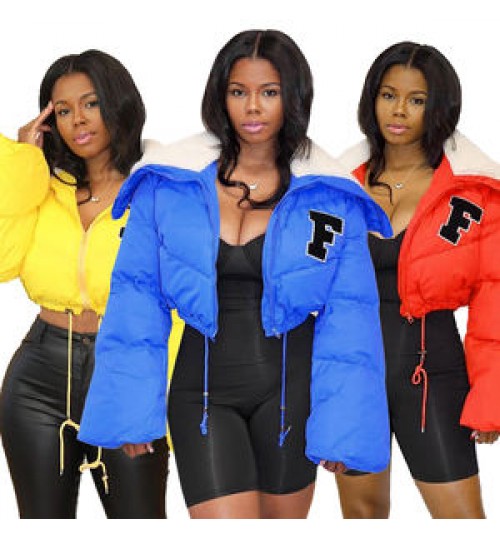 Q22TP392 Wholesale Fashion American women's clothing Fall Winter jacket casual letter embroidery quilted jacket women's coats