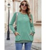 Women's Sweaters New Products O-Neck Top Long Sleeve Sweatshirt Solid Color Casual Women's Pullover Knit Sweaters With Pockets