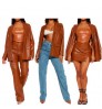 Fashion Woman Short Jacket Slim Streetwear Casual Oversized Solid Zipper Female Outwear Coat Women Motorcycle Leather Jacket