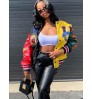 2022 autumn winter women's coat zip up letterman jacket casual varsity jacket coats for women lady plus size bombers jacket