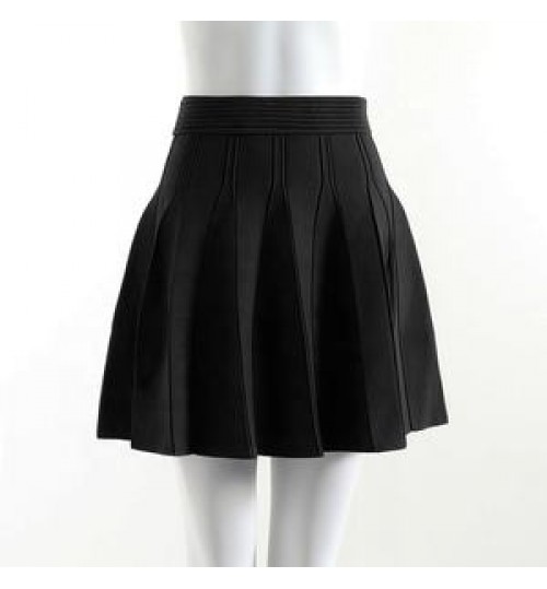 custom 2022 summer New high waisted A word pleated knit skirt black stylish women's skirt