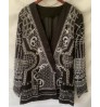 4XL Wholesale 2021 New Fashion Women Suit Deep V neck plus size long blazer jacket with beaded print women's coat