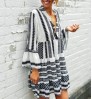 2022 Hot Sale Summer Casual Dress Women Floral Boho Dress Wholesale Factory Cheap Loose Chiffon Beach V Neck Sexy Maxi Dress