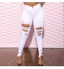 Dark Blue Ladies Jeans Women Ripped Skinny Jeans High Waist Women's Pants Wholesale