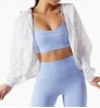 Quick-drying loose sports jacket sunscreen clothing women's running casual windbreaker women's zipper long-sleeved fitness top