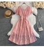 Women's Floral Party Beach Wear Flower Printed Casual Dresses Women Smocking off-Shoulder Maxi Shirring Dress For Ladies