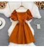 Women's Floral Party Beach Wear Flower Printed Casual Dresses Women Smocking off-Shoulder Maxi Shirring Dress For Ladies