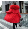 2021 winter women's coats hooded fur collar thick section warm Jackets snow Long Coat