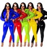 CC18J Glossy Pu Leather Sexy Ladies Jackets Down Coat Women'S Outdoor Jackets Plus Size Women'S Puffer Winter Jackets Set