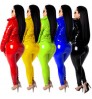 CC18J Glossy Pu Leather Sexy Ladies Jackets Down Coat Women'S Outdoor Jackets Plus Size Women'S Puffer Winter Jackets Set