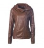 Lapel zipper leather jacket spring and autumn fashion vintage design women's jacket coat shacket