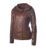 Lapel zipper leather jacket spring and autumn fashion vintage design women's jacket coat shacket