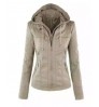 Fashion Winter Faux Leather Jacket Women's Basic Jackets Hooded Black Slim Motorcycle Jacket Women Coats Female XS-7XL